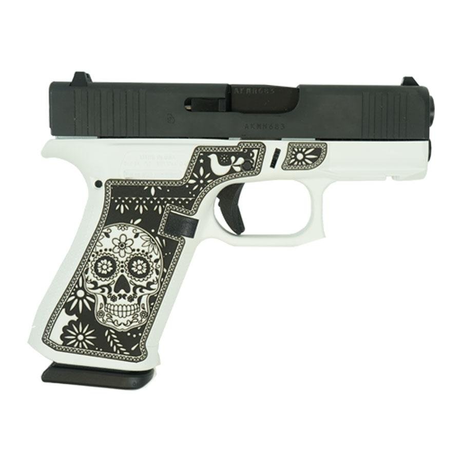 Glock 43X "Sugar Skull" Black & White Handgun 9mm Luger 10rd Magazines(2) 3.4" Barrel Accessory Rail USA Made