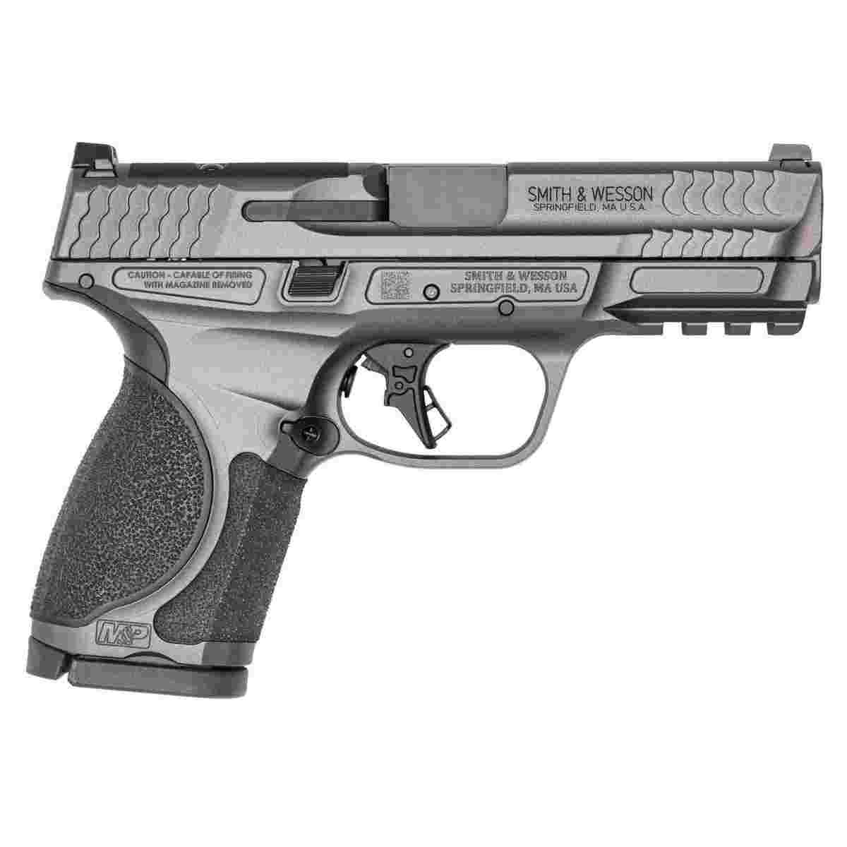 S&W M&P 9 M2.0 Metal Compact OR Handgun 9mm Luger 15rd Magazine(2) 4" Barrel Tungsten Gray Cerakote No Thumb Safety