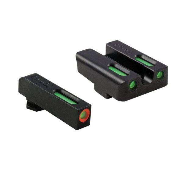 Truglo TFX Pro Tritium/Fiber-Optic Day/Night Sights Fit Glock 17 17L 19 23 24 26 27 33 34 35 38 39 45 - Orange Outline Front/Rear Green