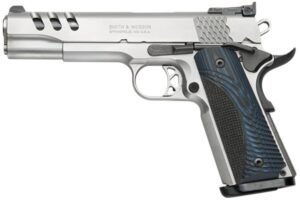S&W PC Model 1911 Handgun .45 ACP 9rd Magazine 5" Stainless Barrel Blue Grip