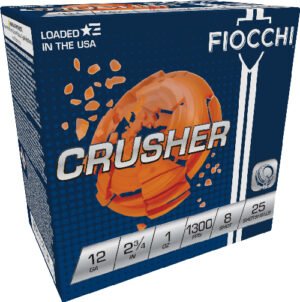 FIOCCHI CRUSHER 12GA 2.75" - 1OZ #8 1300FPS 250RD CASE LOT