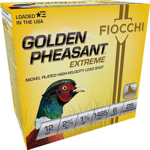 FIOCCHI GOLDEN PHEASANT 12GA - 2.75" 1-3/8OZ #6 25RD 10BX/CS