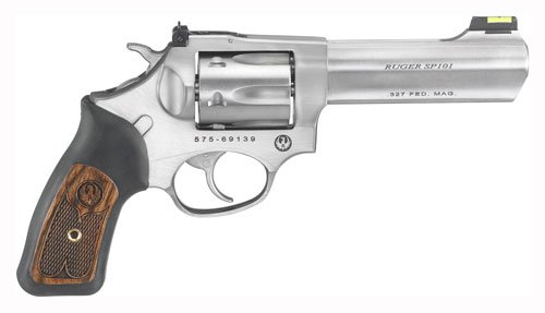 RUGER SP101 327 FED MAG 4.20" - ADJ. STAINLESS RUBBER