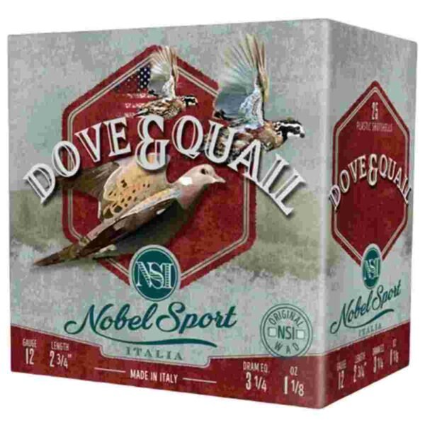 Nobel Sport Dove & Quail Shotshells 12 ga 2-3/4" 1-1/8 oz 1255 fps #6 25/ct