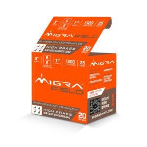 Migra Ultimate Field Hi-Brass Lead Stacked Shotshells 20ga 3" 1-3/8oz 1300 fps #6 & 8 Shot 25/ct