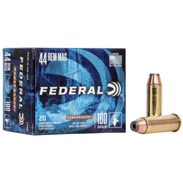 Federal Power-Shok Handgun Ammunition .44 Mag 180 gr JHP 1460 fps 20/box