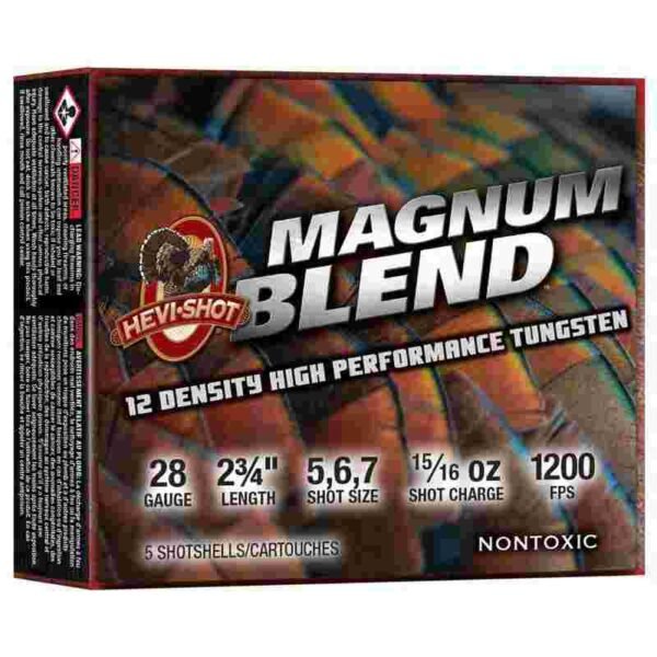 Hevi-Shot Magnum Blend Shotshells 28ga 3" 1oz 1200 fps #5/#6/#7 5/ct