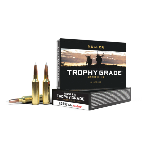 Nosler Accubond Trophy Grade Rifle Ammunition 6.5 PRC 140 gr PT 2900 fps 20/ct