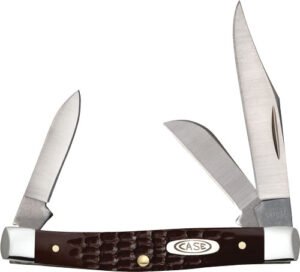 CASE KNIVES JIGGED BROWN - SYNTHETIC MEDIUM STOCKMAN