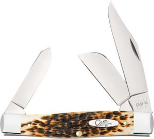 CASE KNIVES AMBER BONE PEACH - SEED JIG LARGE STOCKMAN