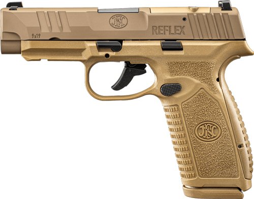 FN REFLEX MRD XL 9MM LUGER - 2-10RD MAGS FDE NO SAFETY