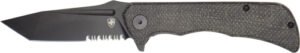TEMPLAR KNIFE PALADIN FOLDER - 3.27" BLACK MICARTA TANTO D2