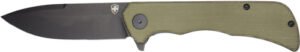 TEMPLAR KNIFE PALADIN FOLDER - 3.27" GREEN MICARTA BLK DP D2