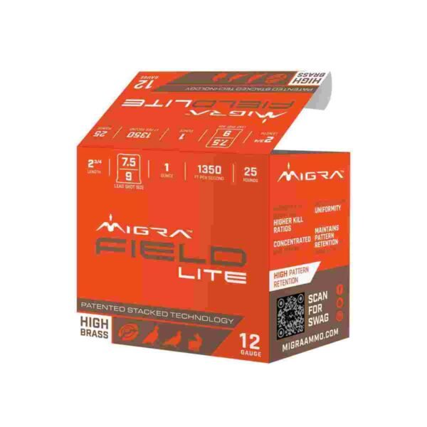 Migra Field Lite Stacked Shotshells 20ga 2-3/4" 1oz 1350 fps #7.5 & #9 25/ct