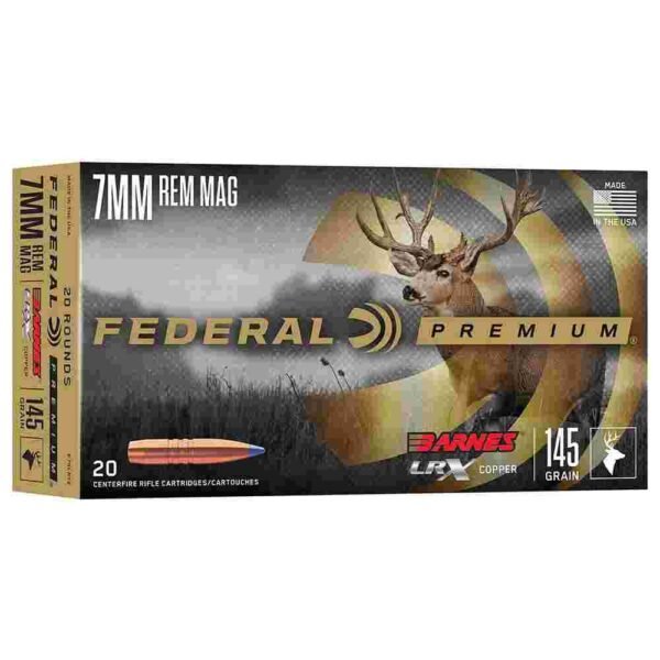 Federal Barnes LRX Rifle Ammunition 7mm Rem Mag 145gr PT 20/ct