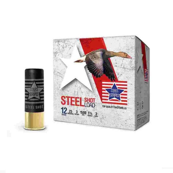 PPU Stars & Stripes Steel Shotshell 12ga 3'' 1-1/8 oz 1500 fps #3 25/ct