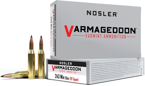 NOSLER VARMAGEDDON 243 WIN - 55GR FBT 20RD 10BX/CS