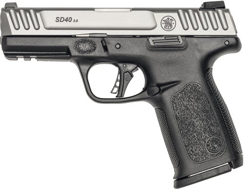 S&W SD40 2.0 40SW 4" FS 10-SH - SILVER SS SLIDE/BLACK POLYMER
