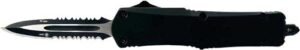 TEMPLAR KNIFE LARGE OTF BLACK - RUBBER 3.5" BLACK DAGGER SRRTD