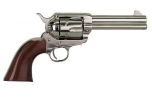 Cimarron Firearms Pistolero Nickel Handgun .22 LR 10rd Capacity 4.75" Barrel Wood Grips