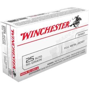 Winchester USA Handgun Ammunition .25 ACP 50 gr FMJ 50/ct
