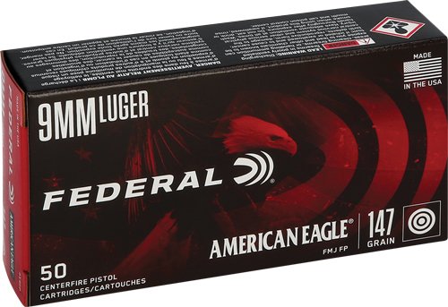 FEDERAL AE 9MM LUGER 147GR - FMJ-FP 50RD 20BX/CS