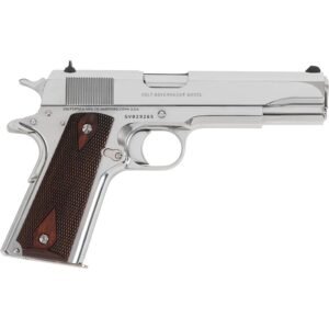 Colt 1911 Gov't Handgun .45 ACP 8rd Magazine 5" Barrel Polished Stainless with Wood Grips
