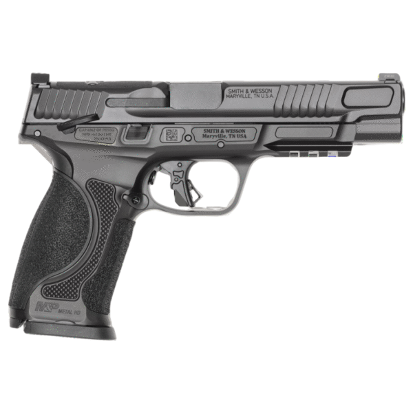 S&W M&P9 M2.0 Metal HD Handgun 9mm Luger 17rd Magazines(2) 5" Barrel Optic Ready Thumb Safety Black Steel Frame